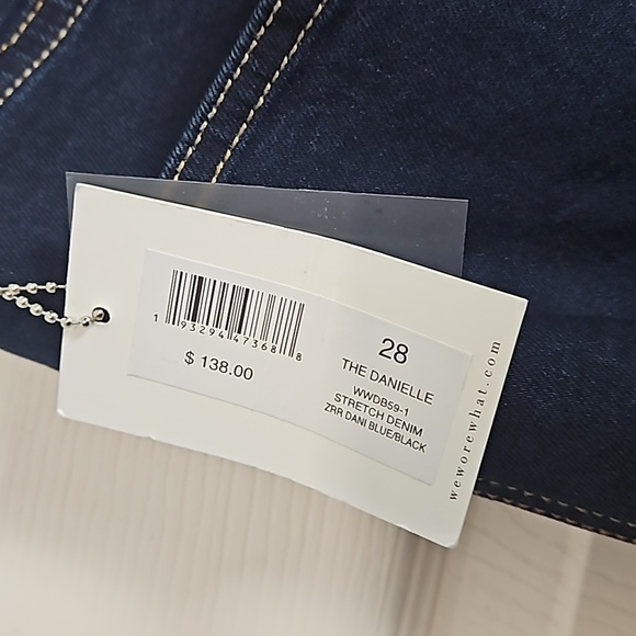 We Wore What High Rise Danielle  Jeans Dark Wash Button Fly 28 vintage straight - Picture 3 of 12